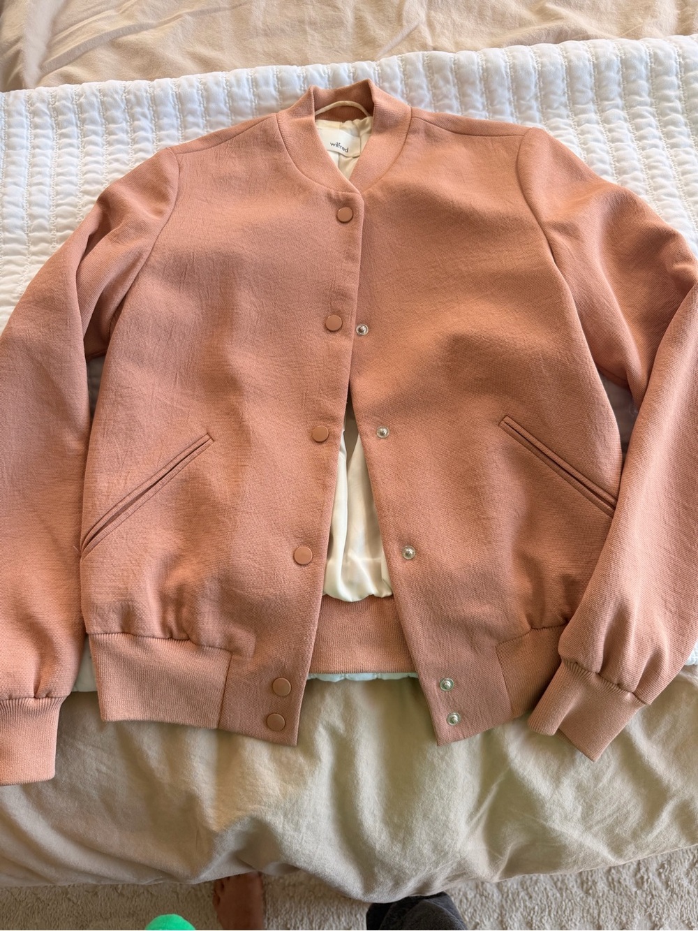 Wilfred Blush Pink Bomber Jacket